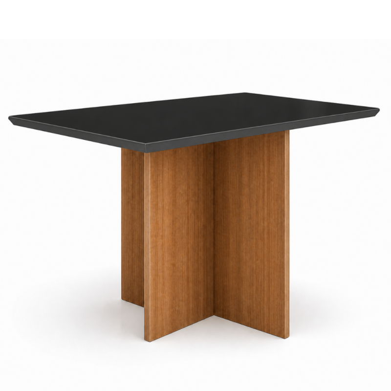 Mesa de Jantar Helo 160cmx90cm - Grafite Preto - Carvalho Decor