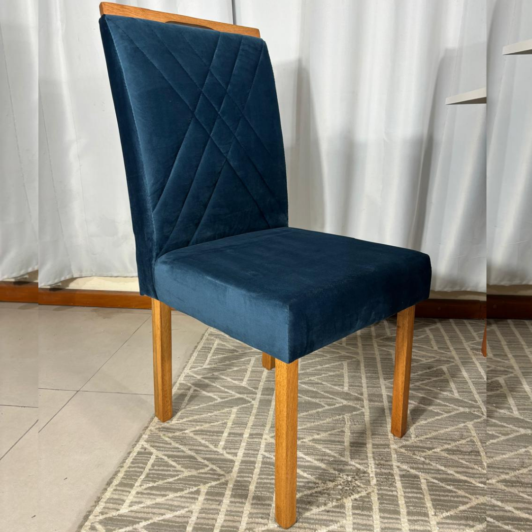 Cadeira Cristal Unidade Tecido Suede - Azul - Imagem 3
