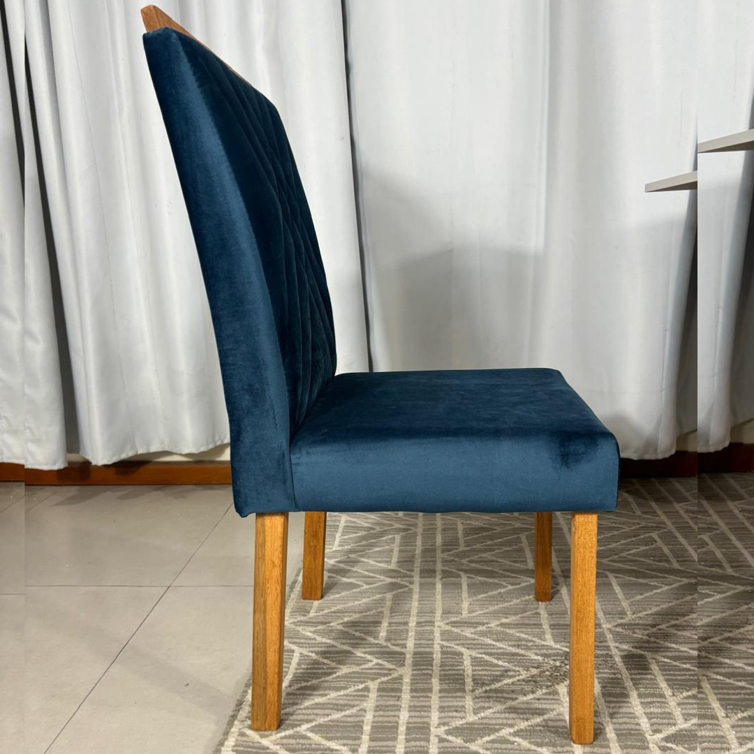 Cadeira Cristal Unidade Tecido Suede - Azul - Imagem 4