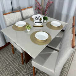 Alternative view of Mesa de Jantar Helo 120cmx80cm com 4 Cadeiras Cristal- Poliman