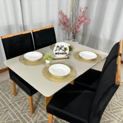 Alternative view of Mesa de Jantar Salinas 120x80cm com 4 Cadeiras Cristal