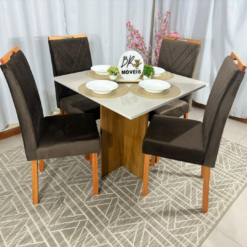 Alternative view of Mesa de Jantar Salinas 90x90cm com 4 Cadeiras Cristal