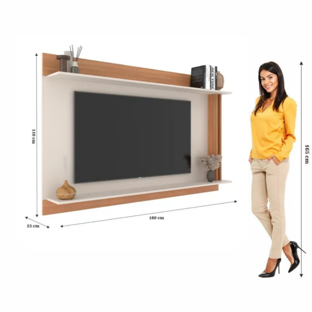 Alternative view of Painel Para TV Até 65 Polegadas New York JCM - Freijó Off - C2