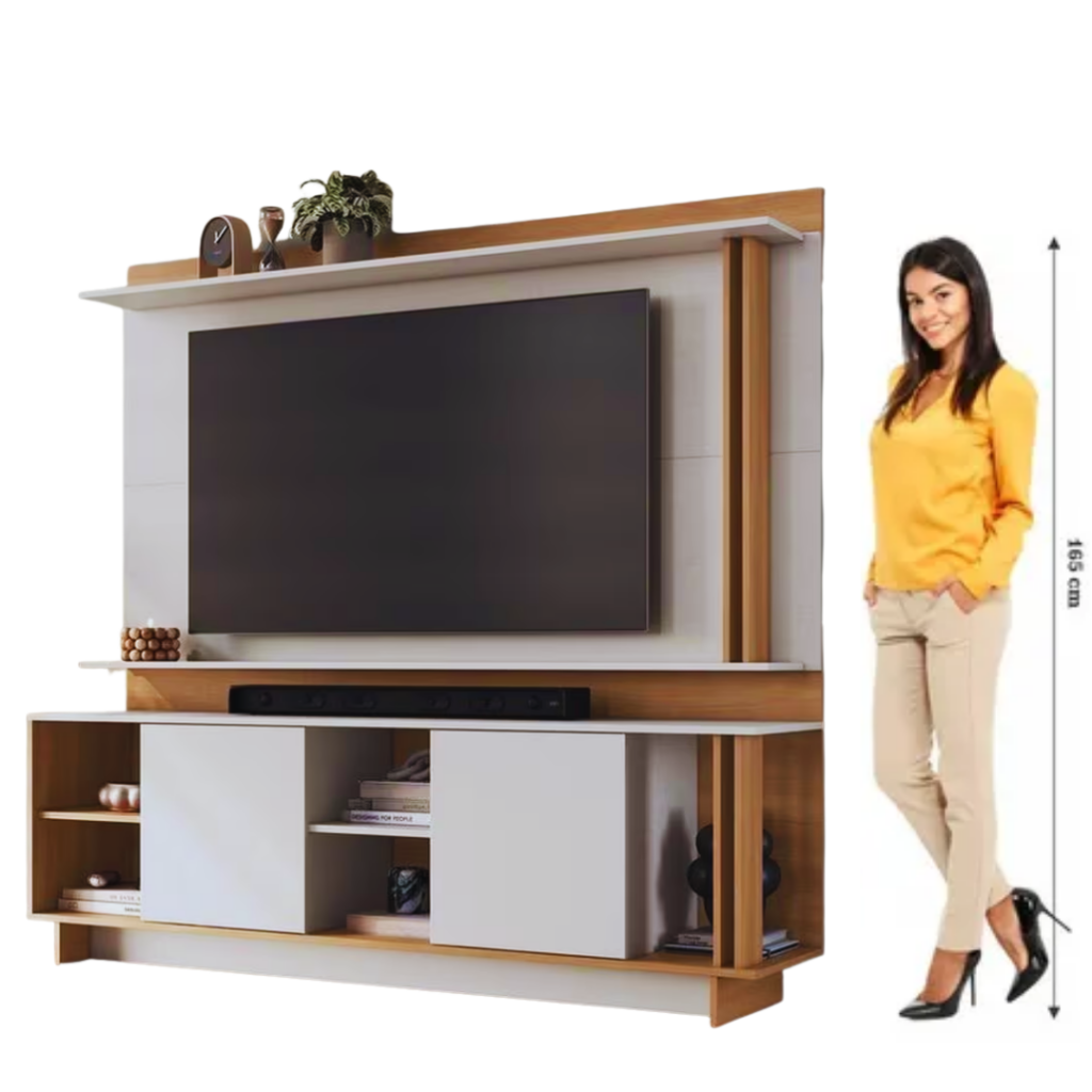 Alternative view of Conjunto Rack com Painel para Tv até 65 Polegadas - Los Angeles New York - Freijó Off