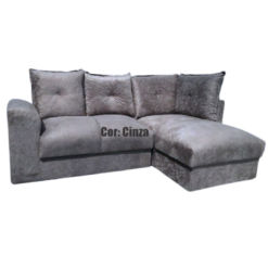 Alternative view of Sofá 2 Lugares com Chaise Tecido Suede