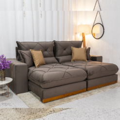 Sofá Gran Bello Retrátil Reclinável 2.3 metros Suede