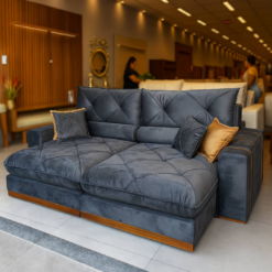 Sofá Gran Bello Retrátil Reclinável 2.5 metros Suede