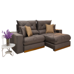 Alternative view of Sofá Retrátil Reclinável Gran Bello Suede Marrom – D33 e Molas Ensacadas