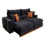 Sofá Retrátil Reclinável Gran Bello Suede Preto – D33 e Molas Ensacadas