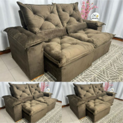 Alternative view of Sofá Retrátil Reclinável Madri 2 Metros Tecido Suede