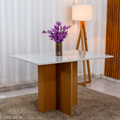 Alternative view of Mesa de Jantar Helo 120cmx90cm - Off White - Carvalho Decor (PRODUTO DE OUTLET)