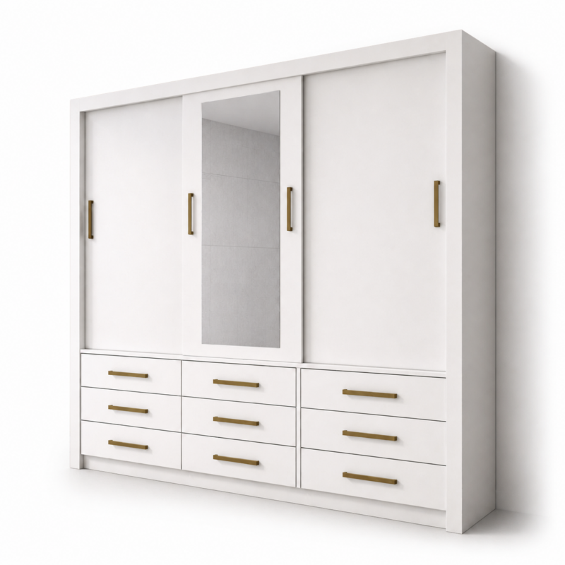 Guarda Roupa Anjos com Espelho Carioca - Branco