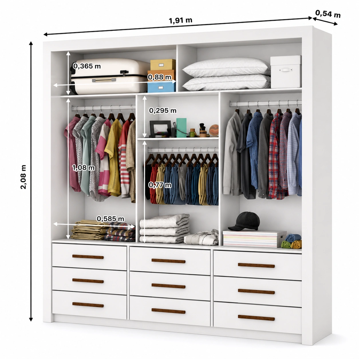 Guarda Roupa Anjos com Espelho Carioca - Branco - Imagem 4