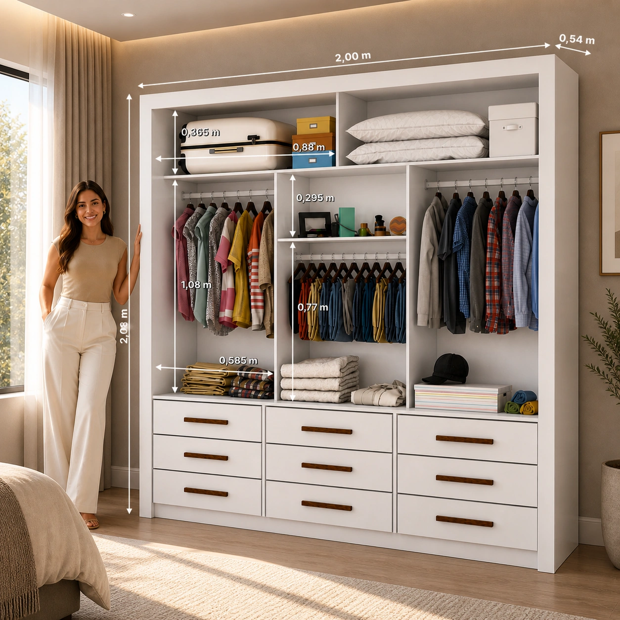 Guarda Roupa Anjos com Espelho Carioca - Branco - Imagem 2