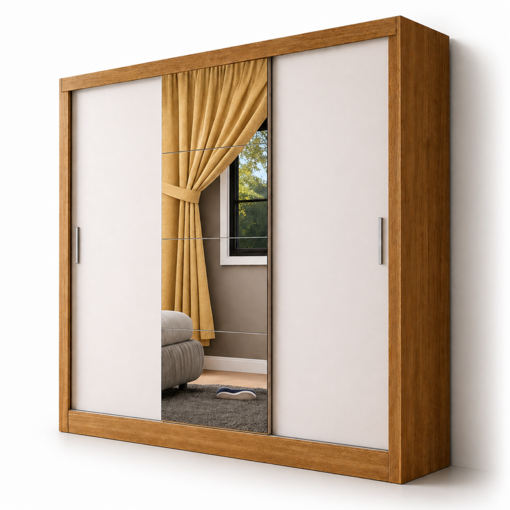 Guarda Roupa Dubai Luxo Carioca - Cinamomo Off (1 porta espelhada)