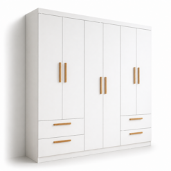 Guarda Roupa Florida 6 portas 4 Gavetas 100% Mdf - Branco