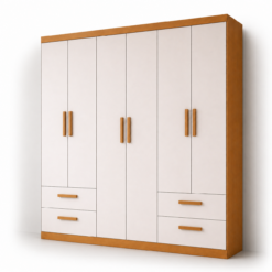 Guarda Roupa Florida 6 portas 4 Gavetas 100% Mdf - Cinamomo Off