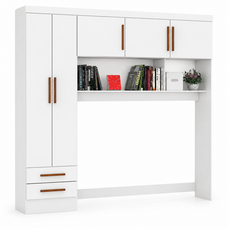 Modulado 5 Portas 2 Gavetas Carioca - Branco