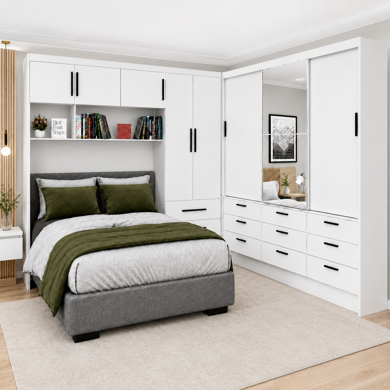 Guarda Roupa Modulado + Sevilha 3 Portas Luxo Carioca - Branco - Imagem 3