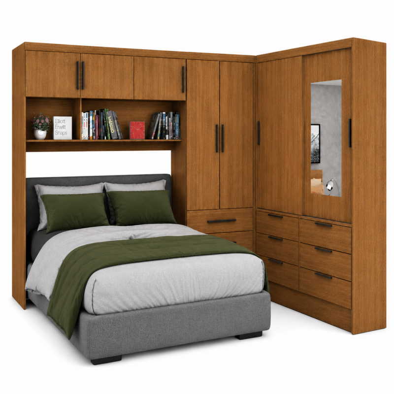 Guarda Roupa Modulado + Sevilha 2 Portas com espelho Carioca - Cinamomo