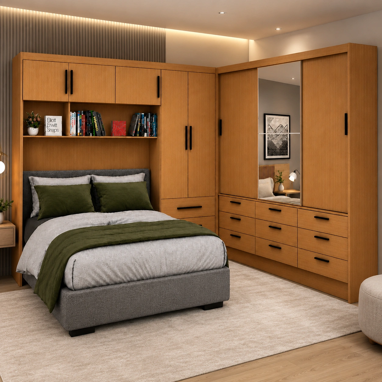 Guarda Roupa Modulado + Sevilha 3 Portas Luxo Carioca - Cinamomo - Imagem 3