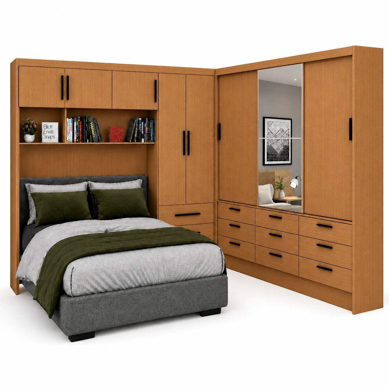 Guarda Roupa Modulado + Sevilha 3 Portas Luxo Carioca - Cinamomo