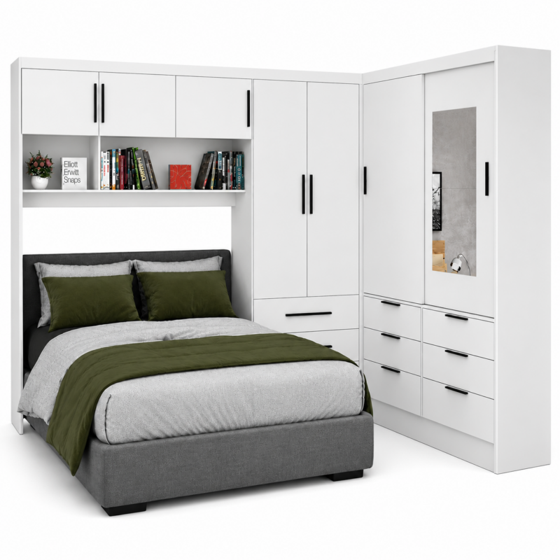 Guarda Roupa Modulado + Sevilha 2 Portas com espelho Carioca - Branco