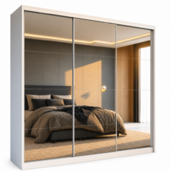 Guarda Roupa Veneza Gold 3 Portas 4 Gavetas Com Espelho - Branco