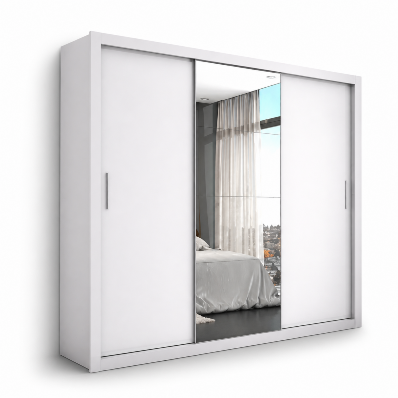 G.R Veneza Luxo 1 Porta Com Espelho Carioca - Branco