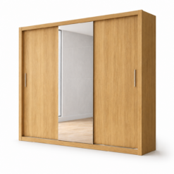 Guarda Roupa Veneza Luxo 3 Portas 4 Gavetas Com Espelho - Cinamomo