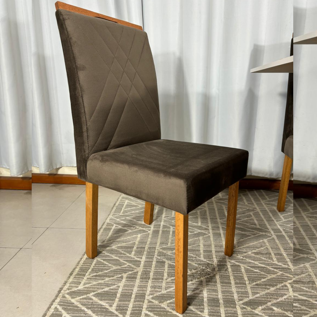 Cadeira Cristal Unidade Tecido Suede - Marrom - Imagem 3