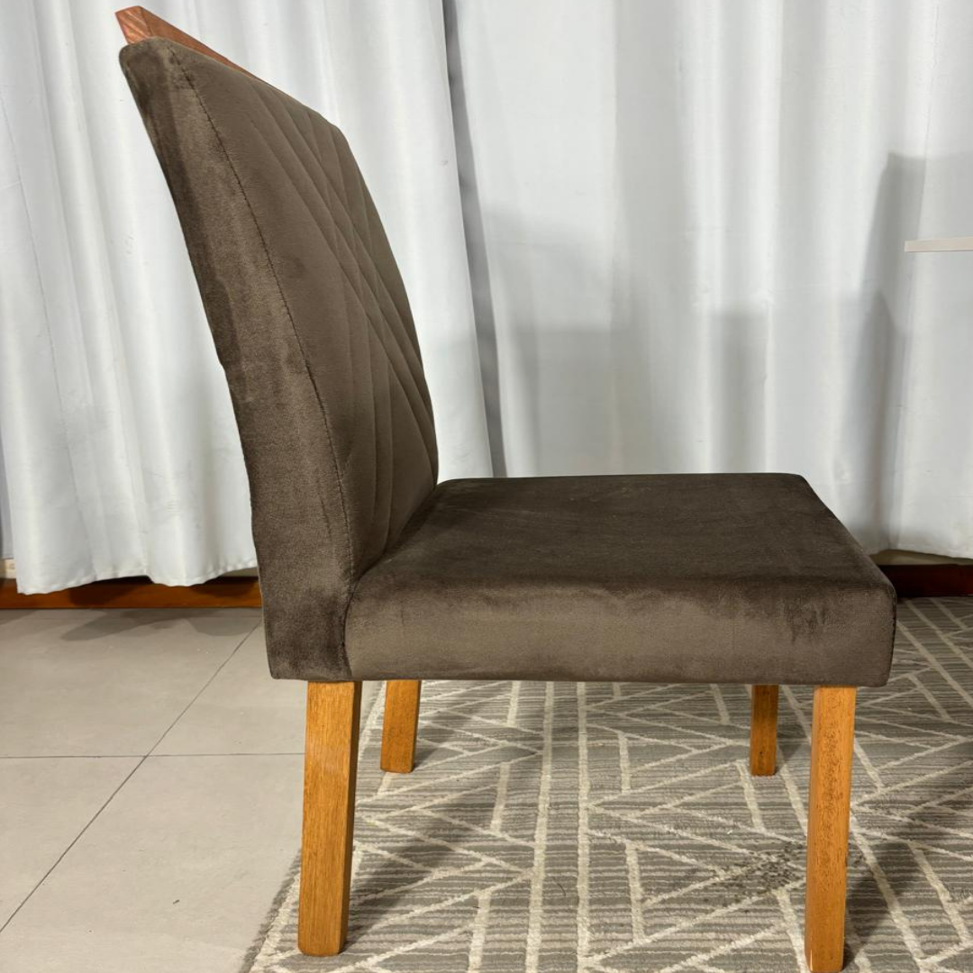 Cadeira Cristal Unidade Tecido Suede - Marrom - Imagem 4