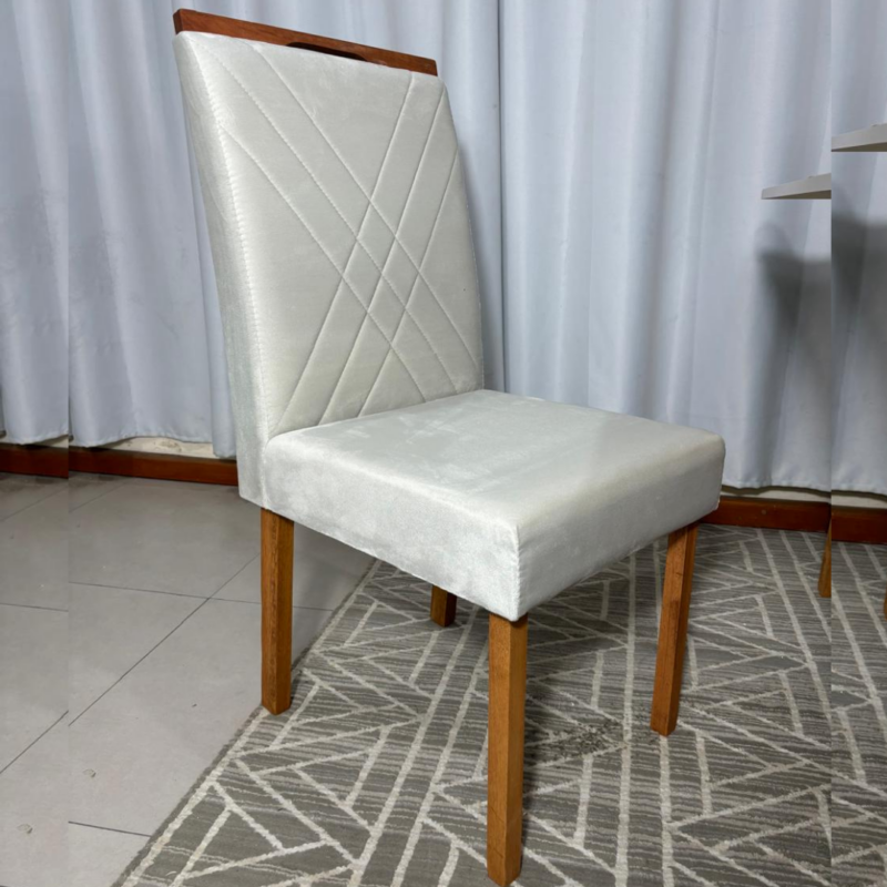 Alternative view of Cadeira Cristal Unidade Tecido Suede - Bege - Carvalho Decor