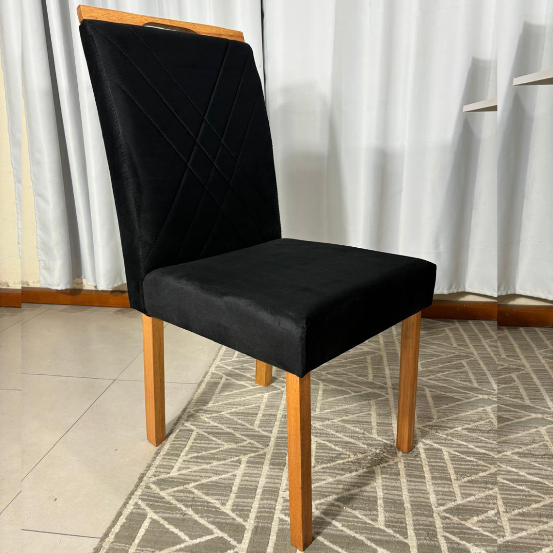 Cadeira Cristal Unidade Tecido Suede - Preto - Imagem 3