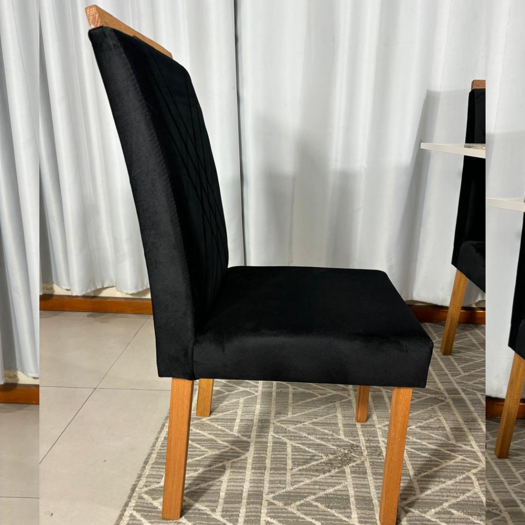 Cadeira Cristal Unidade Tecido Suede - Preto - Imagem 4