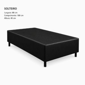 Alternative view of Base para colchão Solteiro - Corino Preto - Orthobelo