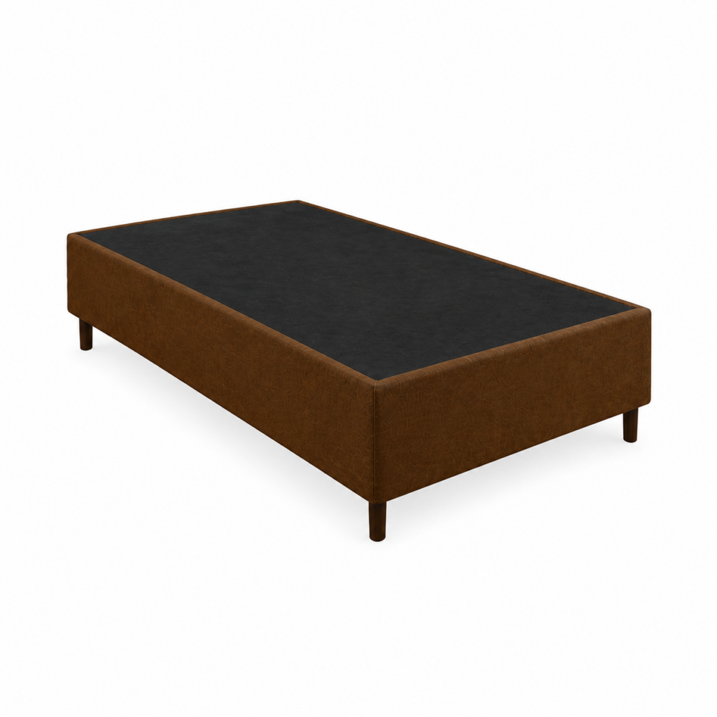 Base para colchão Solteiro - Suede Marrom - Orthobelo