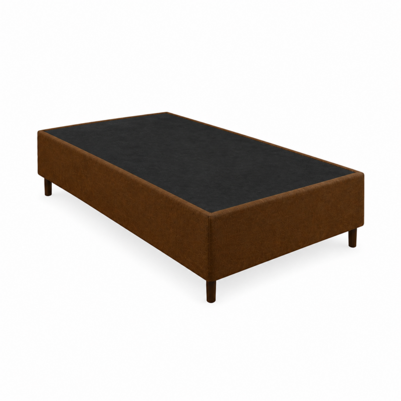 Base para colchão Solteiro - Suede Marrom - Orthobelo