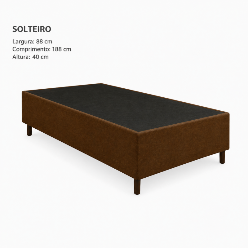 Alternative view of Base para colchão Solteiro - Suede Marrom - Orthobelo