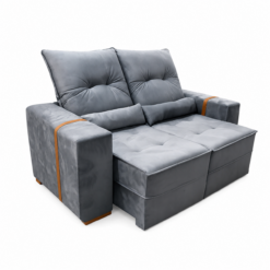 Sofá Retrátil Reclinável Bellissimo 1.80 Metros Tecido Suede - Cinza