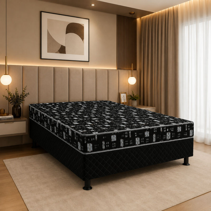 Alternative view of Cama Box Black Casal - Orthobelo
