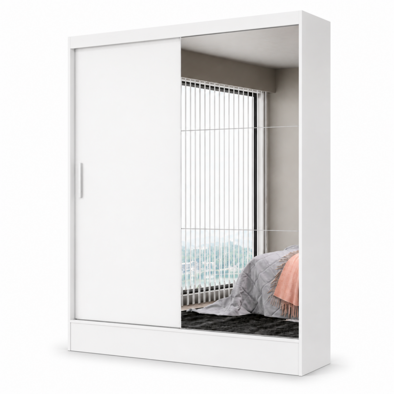 Guarda Roupa Santiago 2 portas c/espelho Carioca - Branco