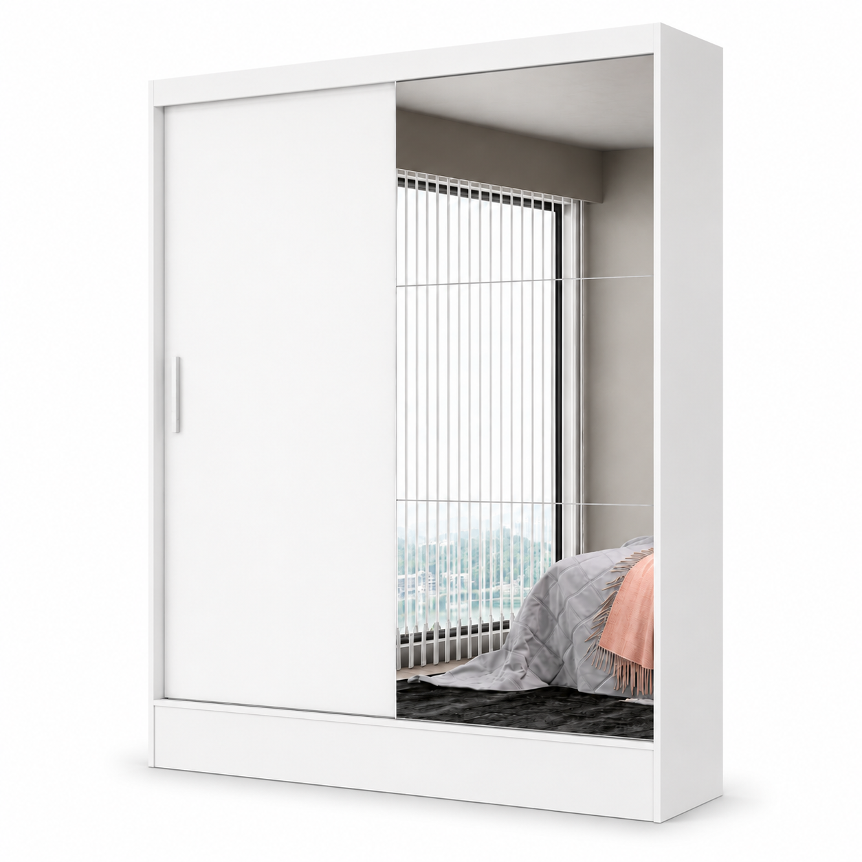 Guarda Roupa Santiago 2 portas c/espelho Carioca - Branco