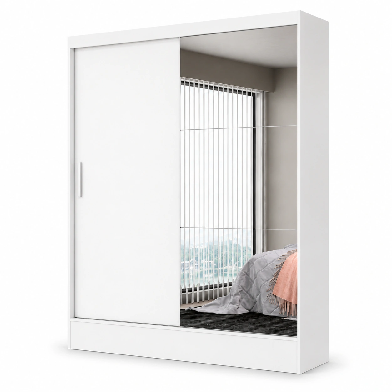 Guarda Roupa Santiago 2 portas c/espelho Carioca - Branco