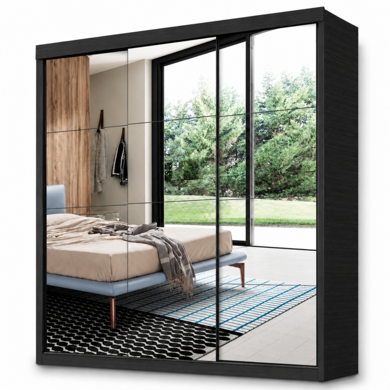 G.R Veneza Gold 3 Portas Com Espelho Carioca - Preto