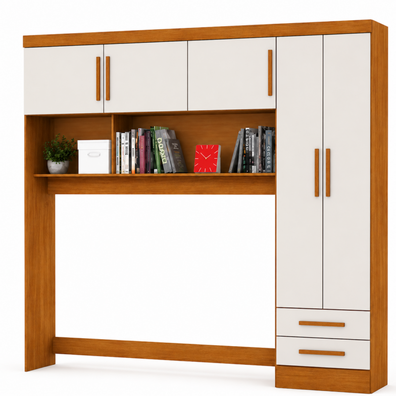 Modulado 5 Portas 2 Gavetas Carioca - Cinamomo Off
