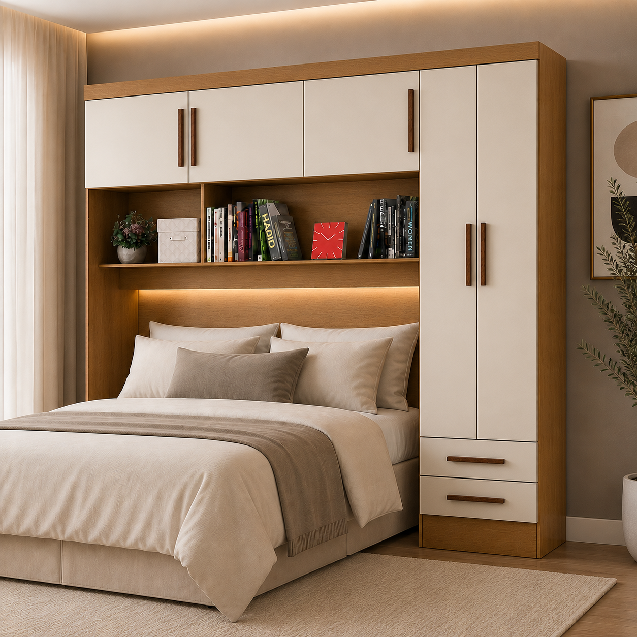 Modulado 5 Portas 2 Gavetas Carioca - Cinamomo Off - Imagem 2