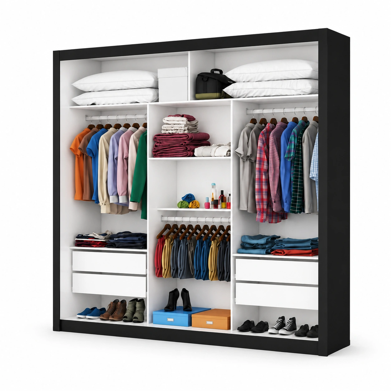 G.R Veneza Luxo 1 Porta Com Espelho Carioca - Preto - Imagem 4