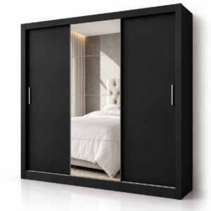 G.R Veneza Luxo 1 Porta Com Espelho Carioca - Preto