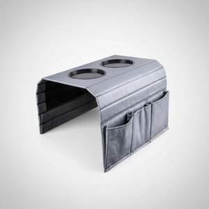 Esteira Porta Copos Braço Sofá 1 Unidade Premium Corino - Cinza
